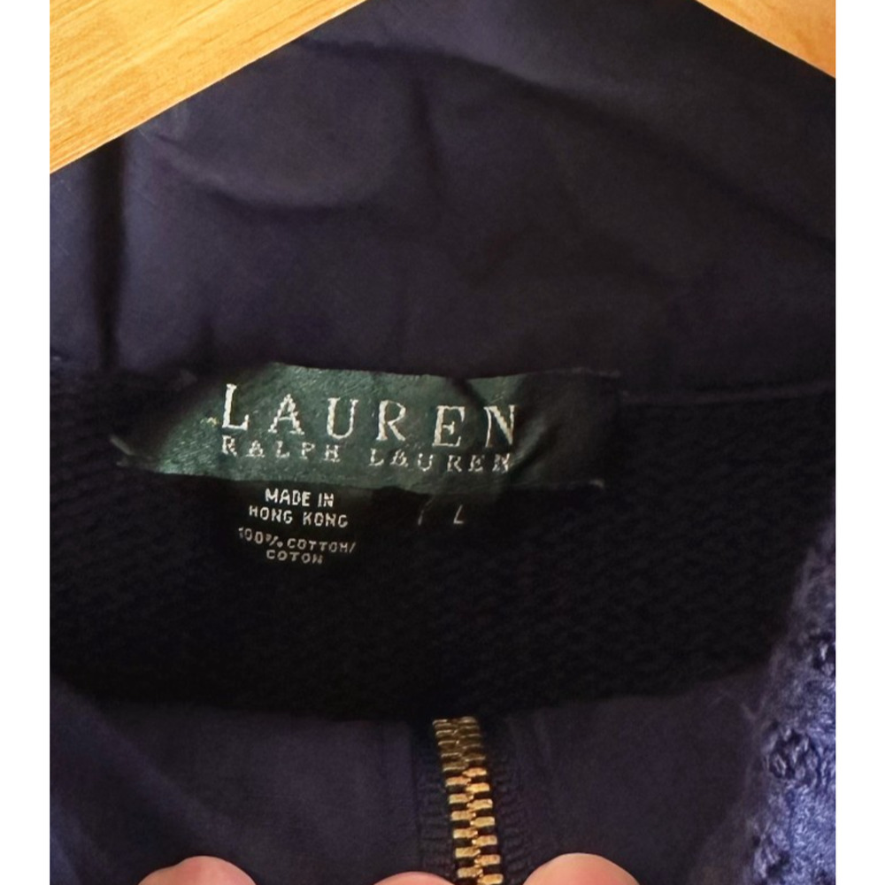 Ralph Lauren Full Zip Cardigan Sweater Large Embroidered Crest Preppy‎ Old Money - Picture 6 of 8